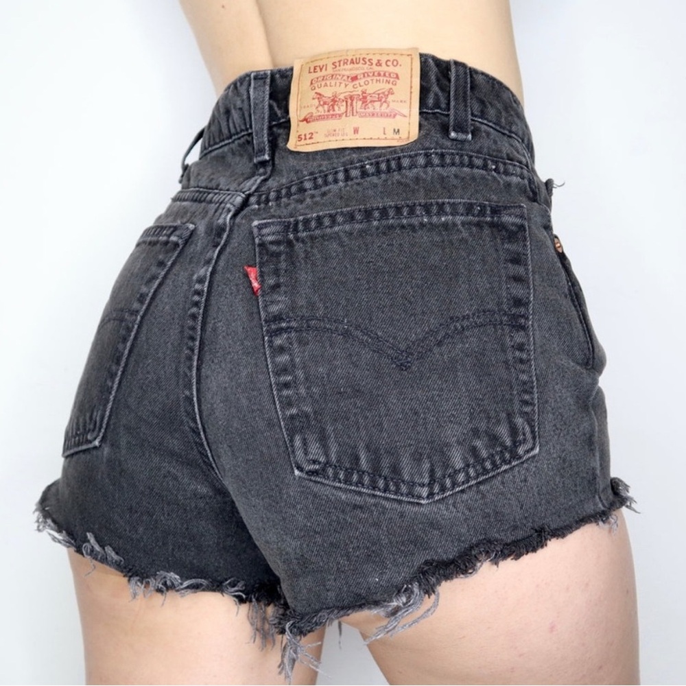 Levi's Vintage red tab Charcoal Denim Frayed Shorts